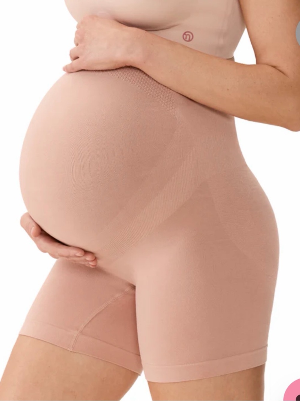 Momcozy Seamless Maternity Support Short - Nude size M